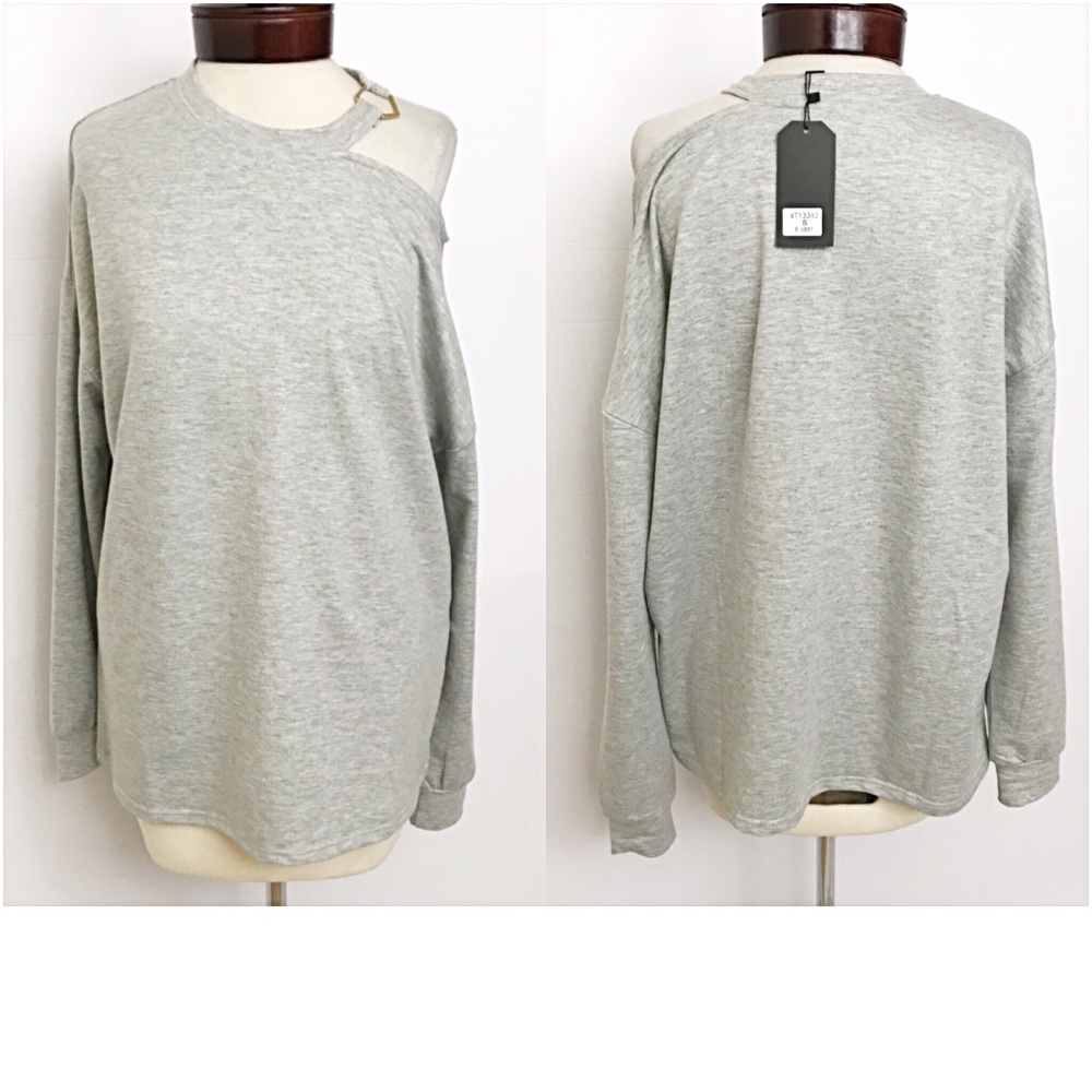 ✅LAST 1 Cold Shoulder Top Tee Sweatshirt Sold - Picture 6 of 7